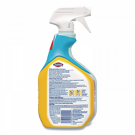 Disinfecting All Purpose Cleaner Spray, Crisp Lemon Scent, 32 oz Bottle, 9/Carton (60044CT)