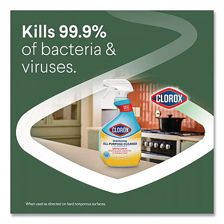 Disinfecting All Purpose Cleaner Spray, Crisp Lemon Scent, 32 oz Bottle, 9/Carton (60044CT)
