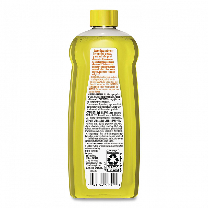 Multi-Surface Cleaner Concentrated, Lemon Fresh Scent, 14 oz Bottle, 12/Carton (60148CT)