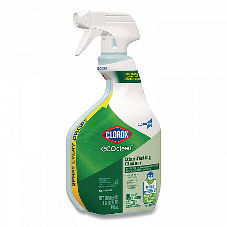 Clorox Pro EcoClean Disinfecting Cleaner, Unscented, 32 oz Spray Bottle, 9/Carton (60213CT)