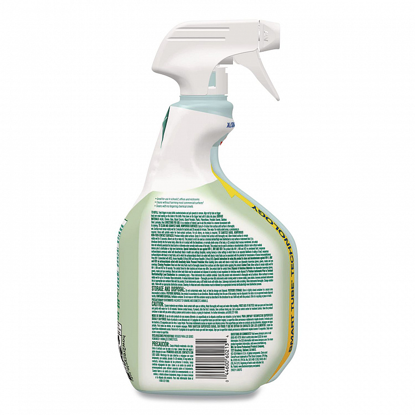 Clorox Pro EcoClean Disinfecting Cleaner, Unscented, 32 oz Spray Bottle, 9/Carton (60213CT)