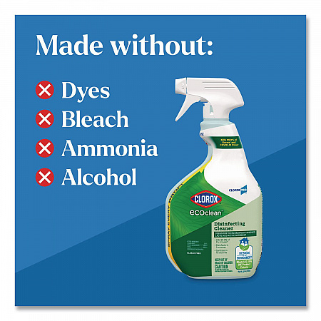 Clorox Pro EcoClean Disinfecting Cleaner, Unscented, 32 oz Spray Bottle, 9/Carton (60213CT)
