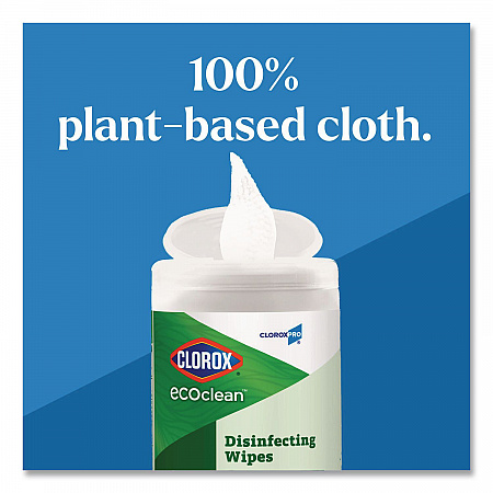 CloroxPro EcoClean Disinfecting Wipes, 1-Ply, 8 x 7, Unscented, White, 75 Count (60605EA)