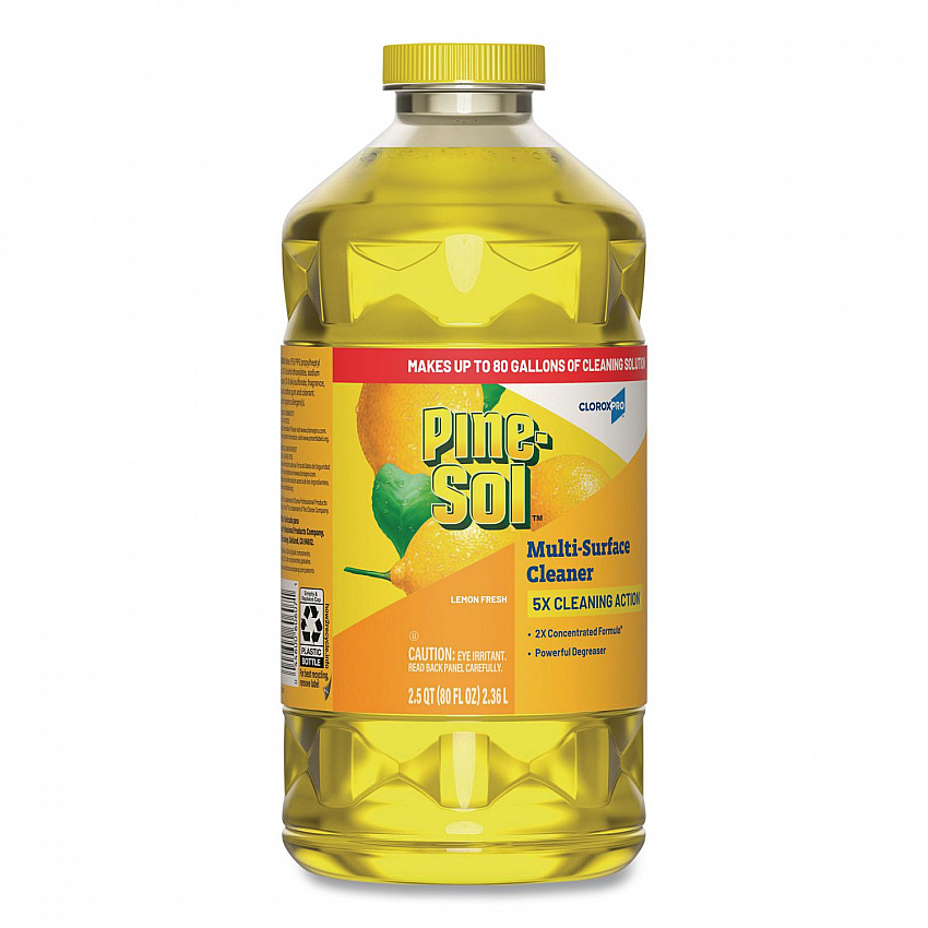 CloroxPro Multi-Surface Cleaner Concentrated, Lemon Fresh Scent, 80 oz Bottle, 3/Carton (60607CT)
