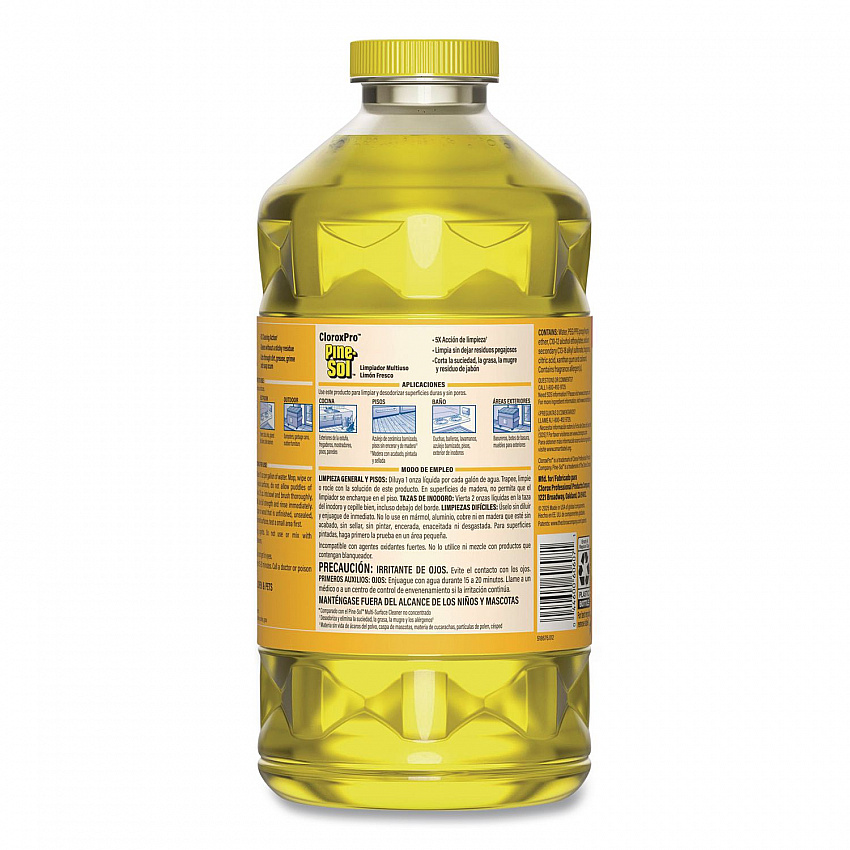 CloroxPro Multi-Surface Cleaner Concentrated, Lemon Fresh Scent, 80 oz Bottle, 3/Carton (60607CT)