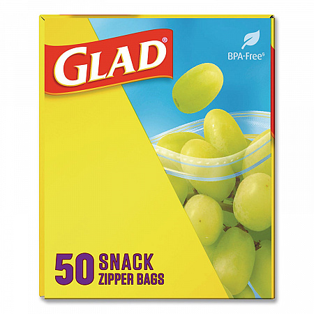 Zipper Food Storage Plastic Bags, Snack Size, 3.25 x 6.63 x 9.31, Clear, 50 Bags/Box, 12 Boxes/Carton (60741)