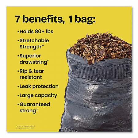 ForceFlexPlus Drawstring Large Trash Bags, 30 gal, 1.05 mil, 30