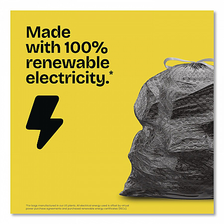 ForceFlexPlus Drawstring Large Trash Bags, 30 gal, 1.05 mil, 30