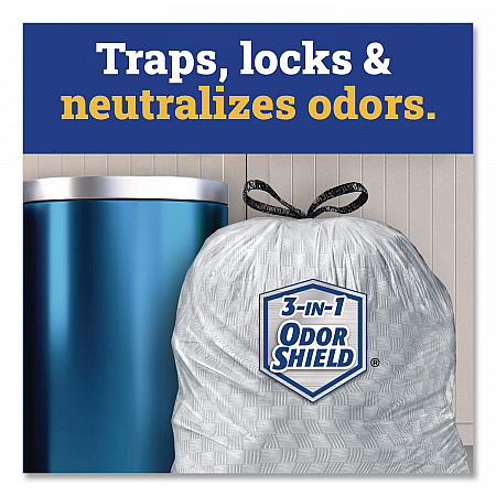 CloroxPro ForceFlex Tall Kitchen Drawstring Trash Bags, 13 gal, 23.75 x 24.88, Gray, 100/Box (70427)