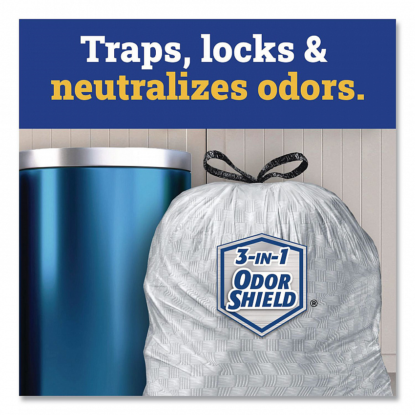 CloroxPro ForceFlex Tall Kitchen Drawstring Trash Bags, 13 gal, 23.75 x 24.88, Gray, 100/Box (70427)