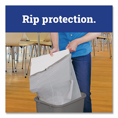CloroxPro ForceFlex Tall Kitchen Drawstring Trash Bags, 13 gal, 23.75 x 24.88, Gray, 100/Box (70427)