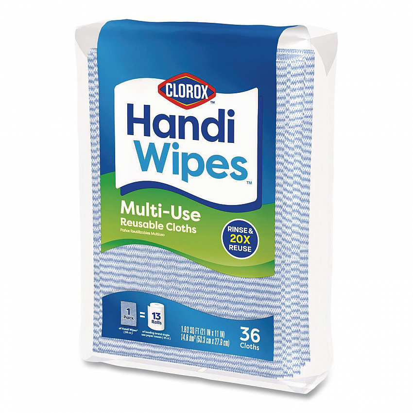Handi Wipes, 21 x 11, Blue, 36 Wipes/Pack, 4 Packs/Carton (78225)