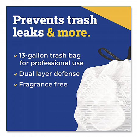 CloroxPro ForceFlex Tall Kitchen Drawstring Trash Bags, 13 gal, 24 x 27.38, Gray, 100 Bags/Box, 4 Boxes/Carton (78526CT)