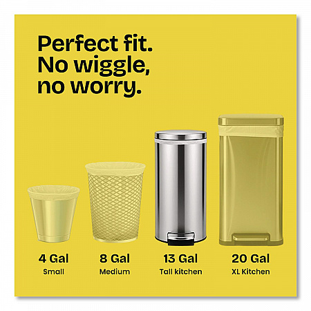 Tall Kitchen Drawstring Trash Bags with LeakGuard, 13 gal, Unscented, 23.47