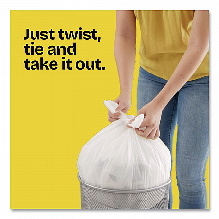 Small Twist-Tie Trash Bags, 4 gal, 0.74 mil, 23 x 21.63, White, 30/Box (78817EA)