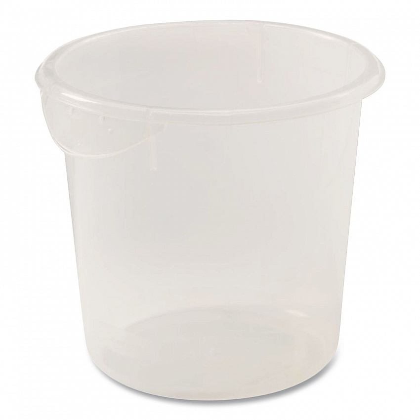 Round Storage Containers, 4 qt, 8.5" Diameter x 7.5" h, Plastic, Clear (FG572124CLR)