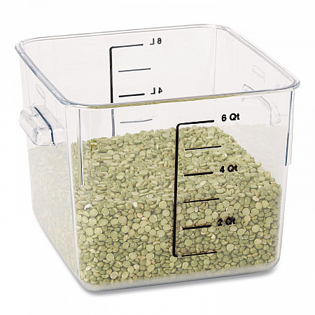 SpaceSaver Square Containers, 6 qt, 8.8 x 8.75 x 7, Plastic, Clear (FG630600CLR)