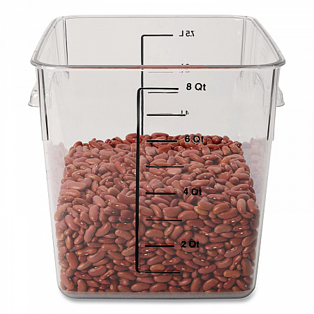 SpaceSaver Square Containers, 8 qt, 8.8 x 8.75 x 8.75, Plastic, Clear (FG630800CLR)