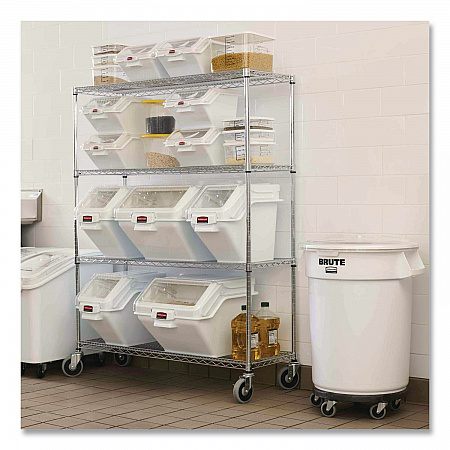 SpaceSaver Square Containers, 8 qt, 8.8 x 8.75 x 8.75, Plastic, Clear (FG630800CLR)