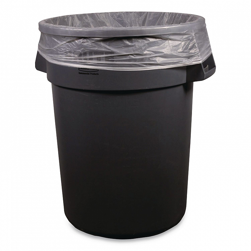 High-Density Waste Can Liners, 45 gal, 14 mic, 40" x 48", Natural, 25 Bags/Roll, 10 Rolls/Carton (Z8048HNR02)