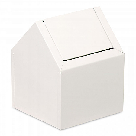 Double Entry, Swing Top Floor Receptacle, Metal, White (2201)