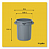 Vented Round BRUTE Container, 10 gal, Resin, Black (1926827)