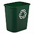 Deskside Recycling Container, 28 qt Resin, Green (FG295606GRN)