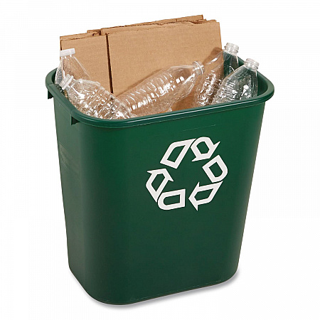 Deskside Recycling Container, 28 qt Resin, Green (FG295606GRN)