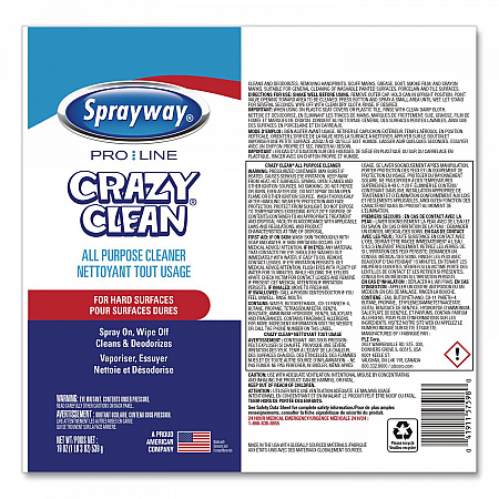 Crazy Clean, Unscented, 19 oz Aerosol Spray, 12/Carton (1000057598)