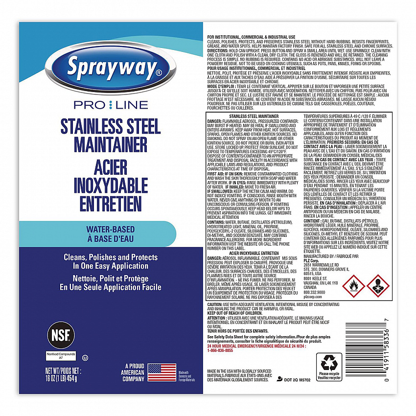 Stainless Steel Maintainer, 16 oz Aerosol Spray, 12/Carton (1000058336)