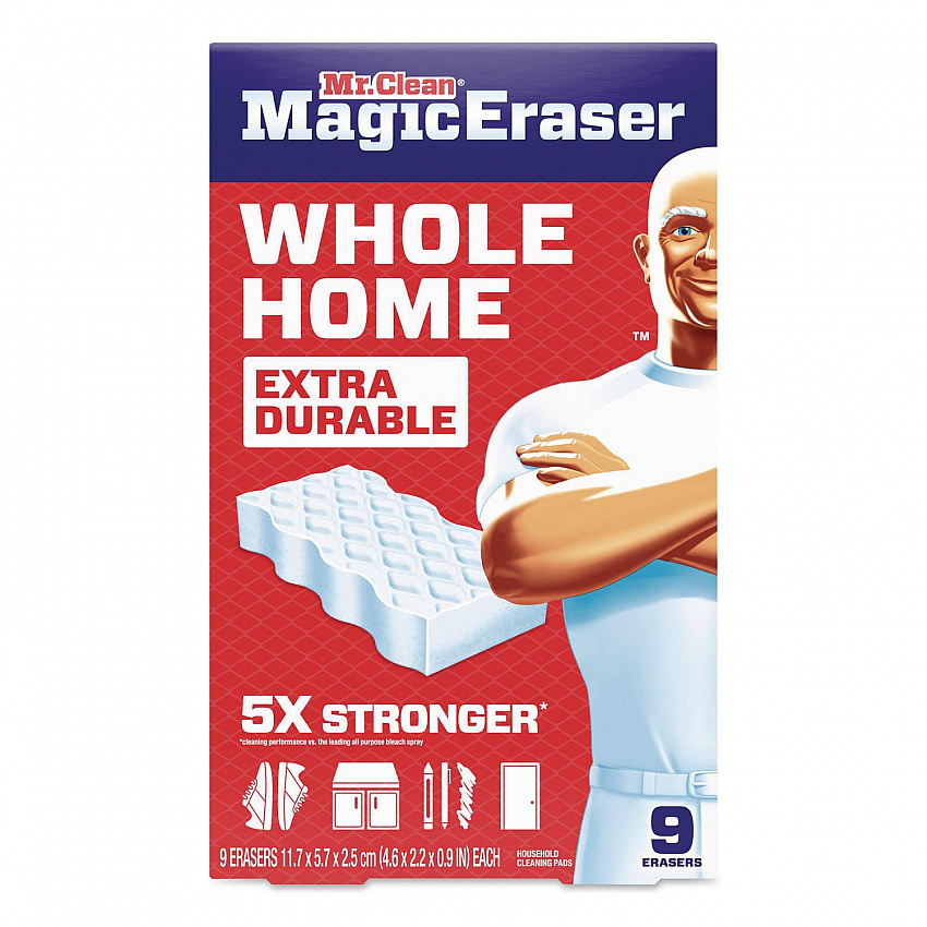 Magic Eraser, 4.6 x 0.9, 2.2" Thick, White, 9/Box, 2 Boxes/Carton (22880CT)