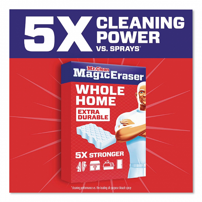 Magic Eraser, 4.6 x 0.9, 2.2" Thick, White, 9/Box, 2 Boxes/Carton (22880CT)