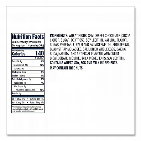 Cookies, Original Recipe Chocolate Chip, 2 oz Bag, 6/Box (05907)