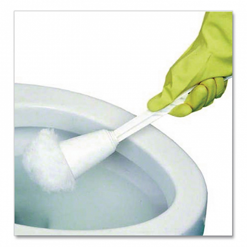 Cone Toilet Bowl Mop, 13" Handle, 5.5" Mop Head, White (3600)