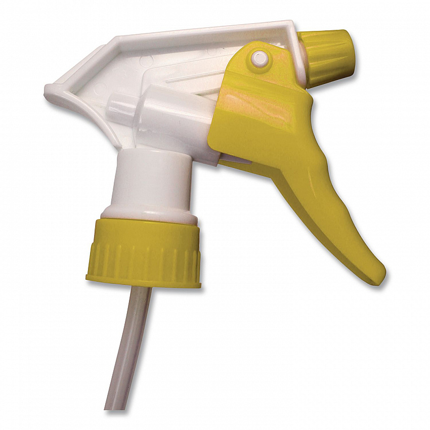 Chemical Resistant Trigger Sprayer, 9.88" Tube, Fits 32 oz Bottles, Yellow/White (60192491EA)