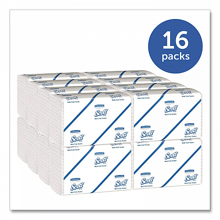 Multi-Fold Towels, Absorbency Pockets, 1-Ply, 9.2 x 9.4, 250/Pack, 16 Packs/Carton (08009)