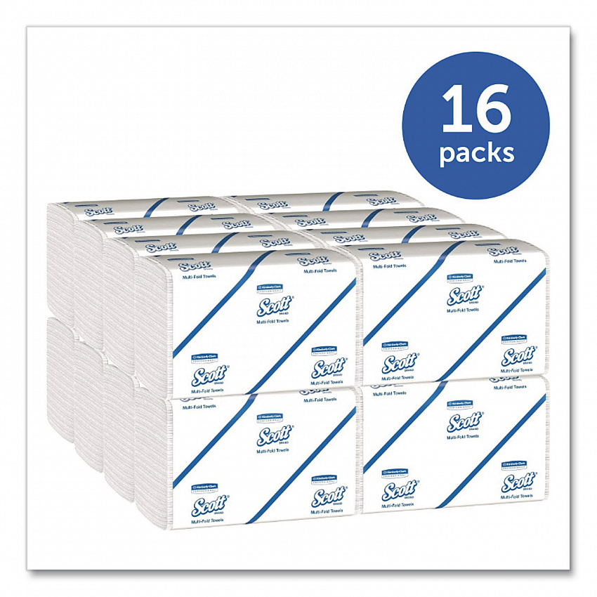 Multi-Fold Towels, Absorbency Pockets, 1-Ply, 9.2 x 9.4, 250/Pack, 16 Packs/Carton (08009)