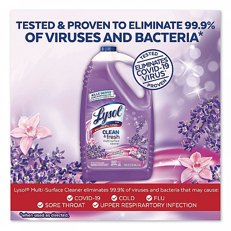 Clean and Fresh Multi-Surface Disinfectant Cleaner, Lavender and Orchid Essence, 144 oz Bottle, 4/Carton (88786)