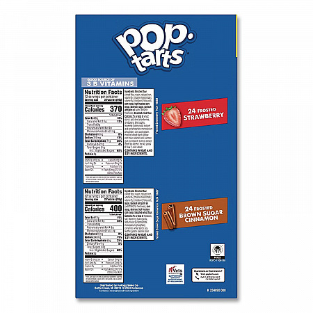Pop Tarts, Brown Sugar Cinnamon/Strawberry, 2/Pouch, 24 Pouches Box, 2 Boxes/Carton (60004083)