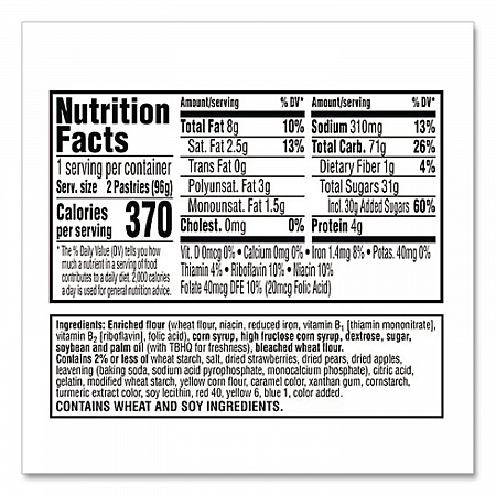 Pop Tarts, Frosted Strawberry, 3.67 oz, 2/Pack, 6 Packs/Box (31732)