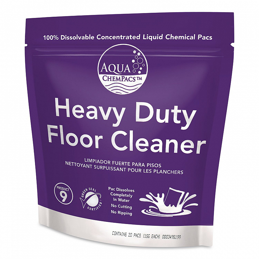 Aqua ChemPacs Heavy Duty Floor Cleaner, Lavender Scent, 20 ChemPacs/Pack (9320901)
