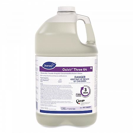 Oxivir Three 64 Disinfecting Cleaner and Deodorizer, 1 gal Bottle, 4/Carton (101106001)