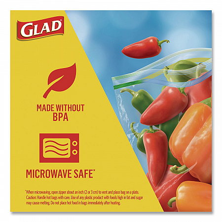 Zipper Food Storage Plastic Bags, Gallon Size, 10.75 x 10.38, Clear, 15 Bags (57034EA)