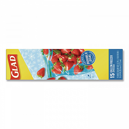 Zipper Food Storage Plastic Bags, Gallon Size, 10.75 x 10.38, Clear, 15 Bags (57034EA)