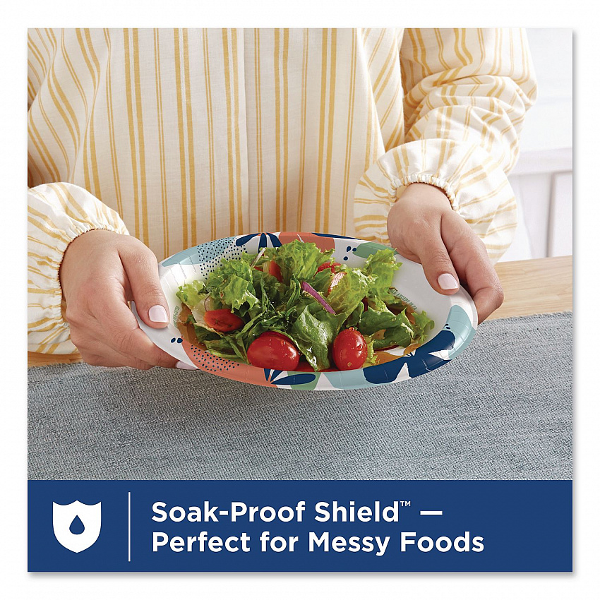 Paper Plates with Soak-Proof Shield, Plate, 8.5" dia, Multicolor, 154/Pack (15717)