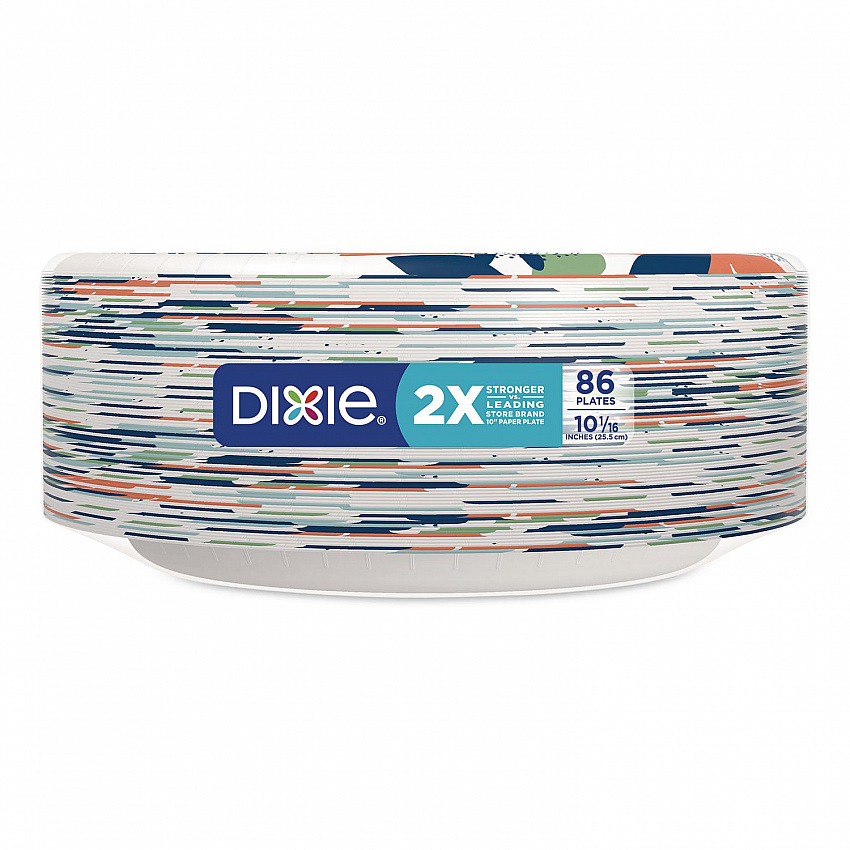 Paper Plates with Soak-Proof Shield, 10" dia, Multicolor, 86/Pack (15740)