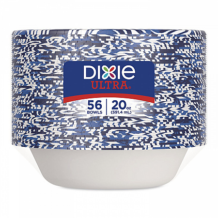 Paper Bowls, 20 oz, Blue/Black/White, 56/Pack (15810)