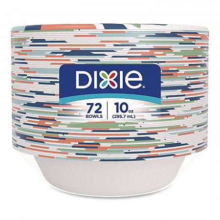 Paper Bowls with Soak Proof Shield, 10 oz, Multicolor, 72/Pack (15981)