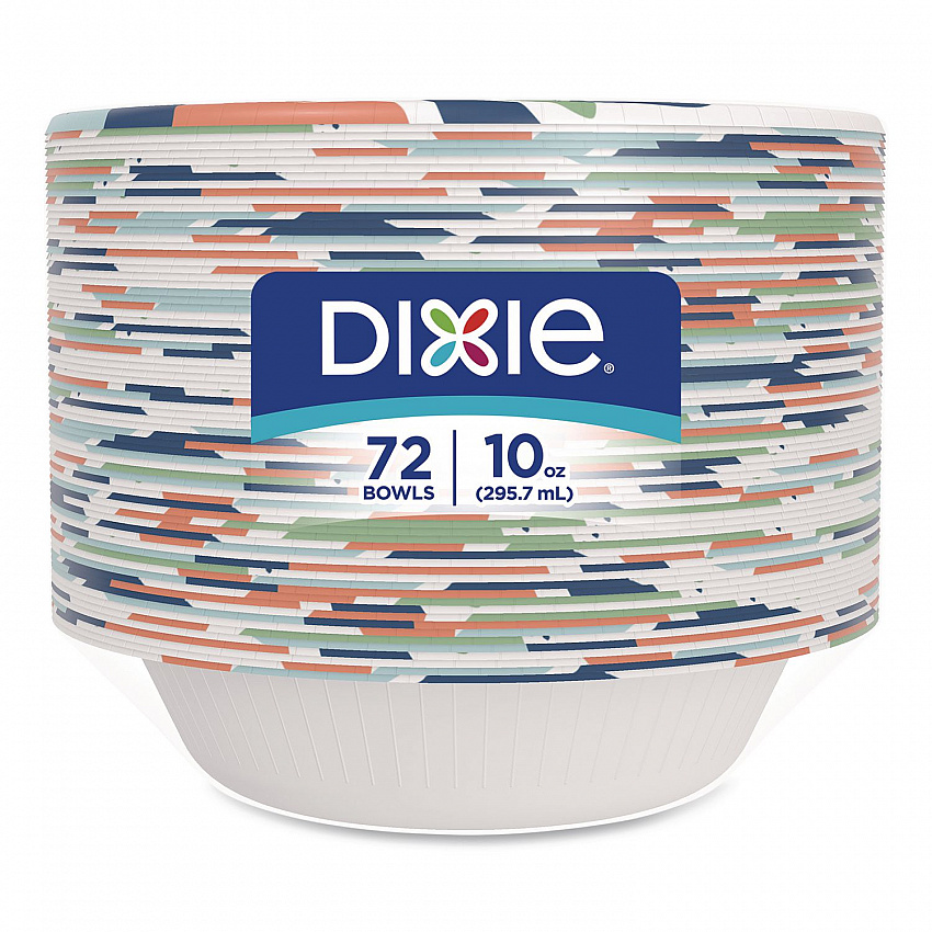 Paper Bowls with Soak Proof Shield, 10 oz, Multicolor, 72/Pack (15981)