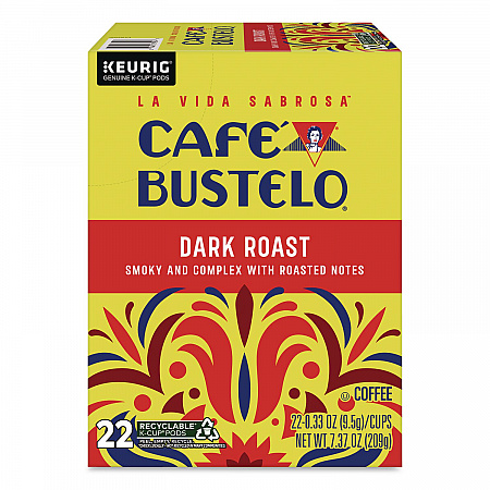 Cafe Bustelo Dark Roast Coffee K-Cup, 22/Box (5000389574)